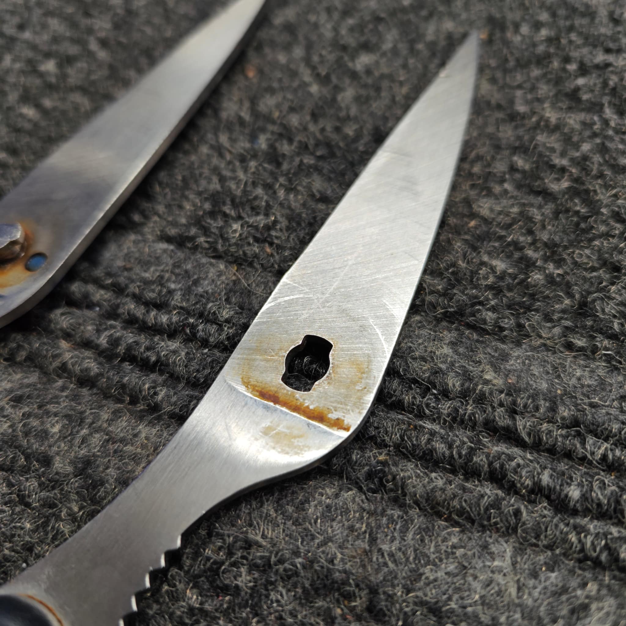 Scissors edge restored to factory sharpness