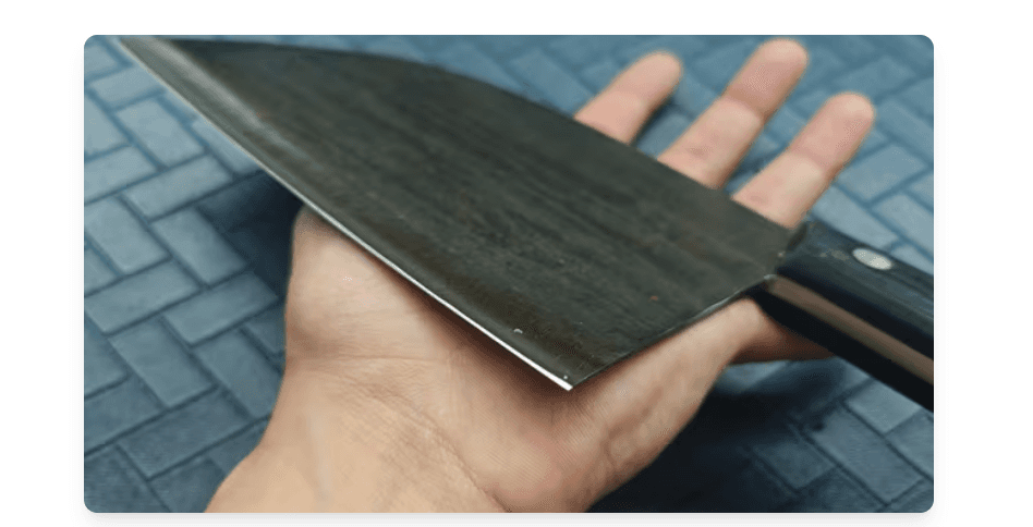 Knife chip held before repair