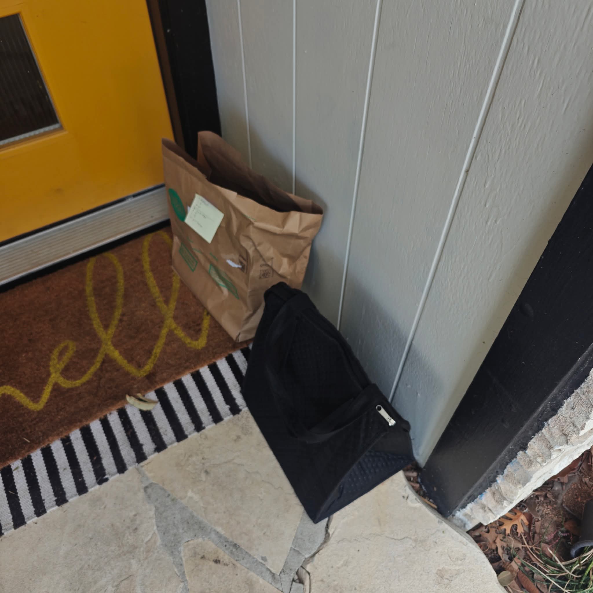 Porch pickup – blades bagged and ready for collection