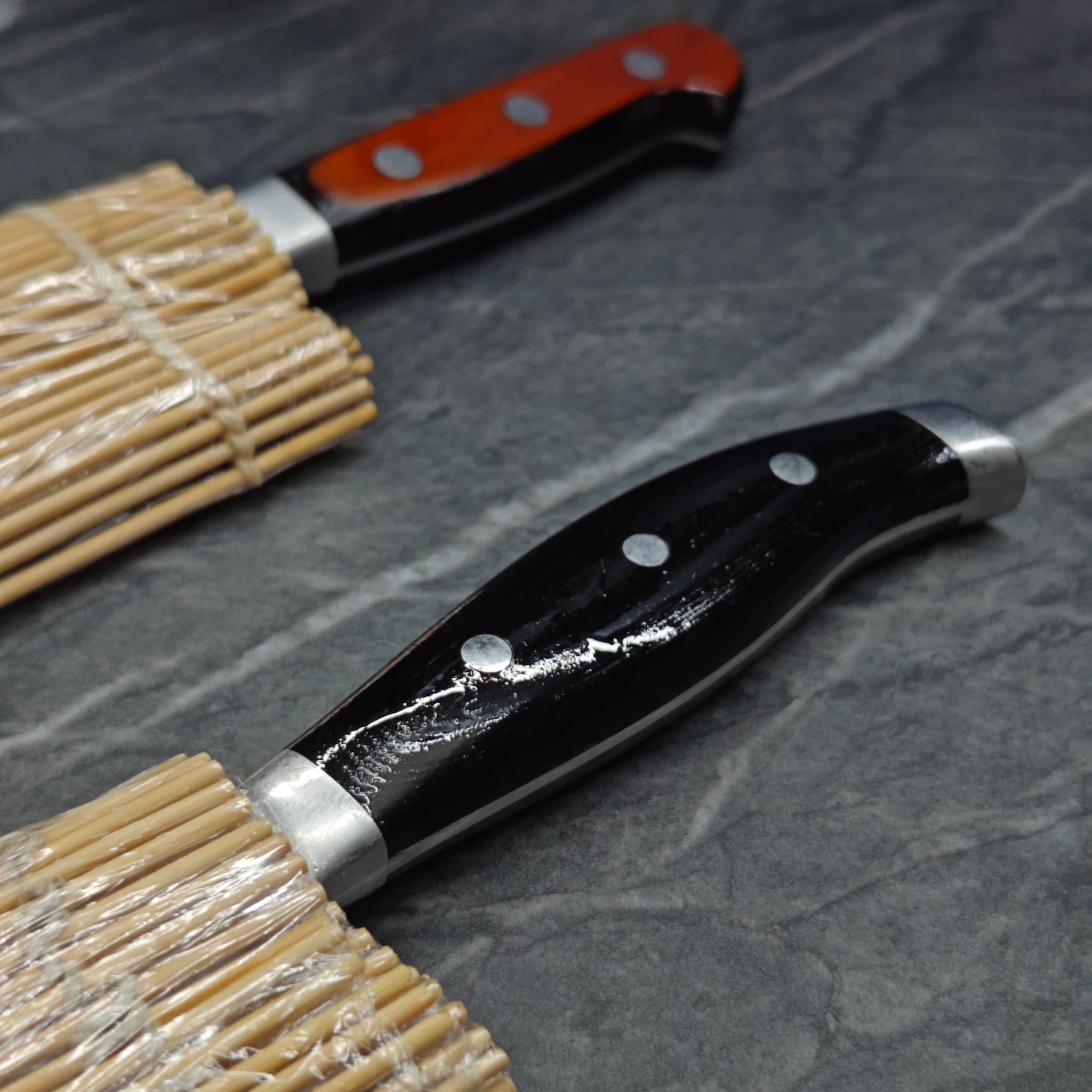 Sharp knife set after professional edge work