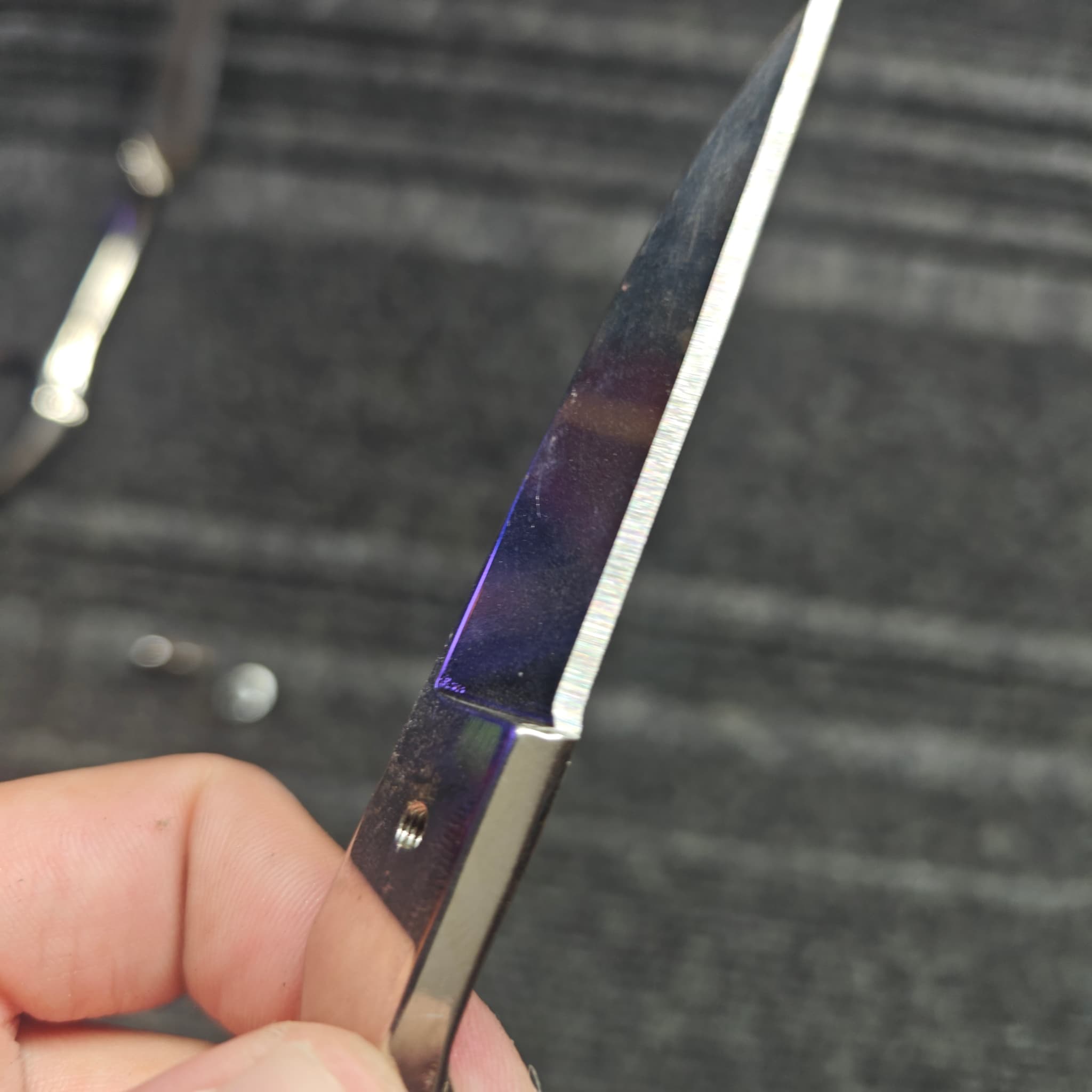 Scissors after professional edge restoration