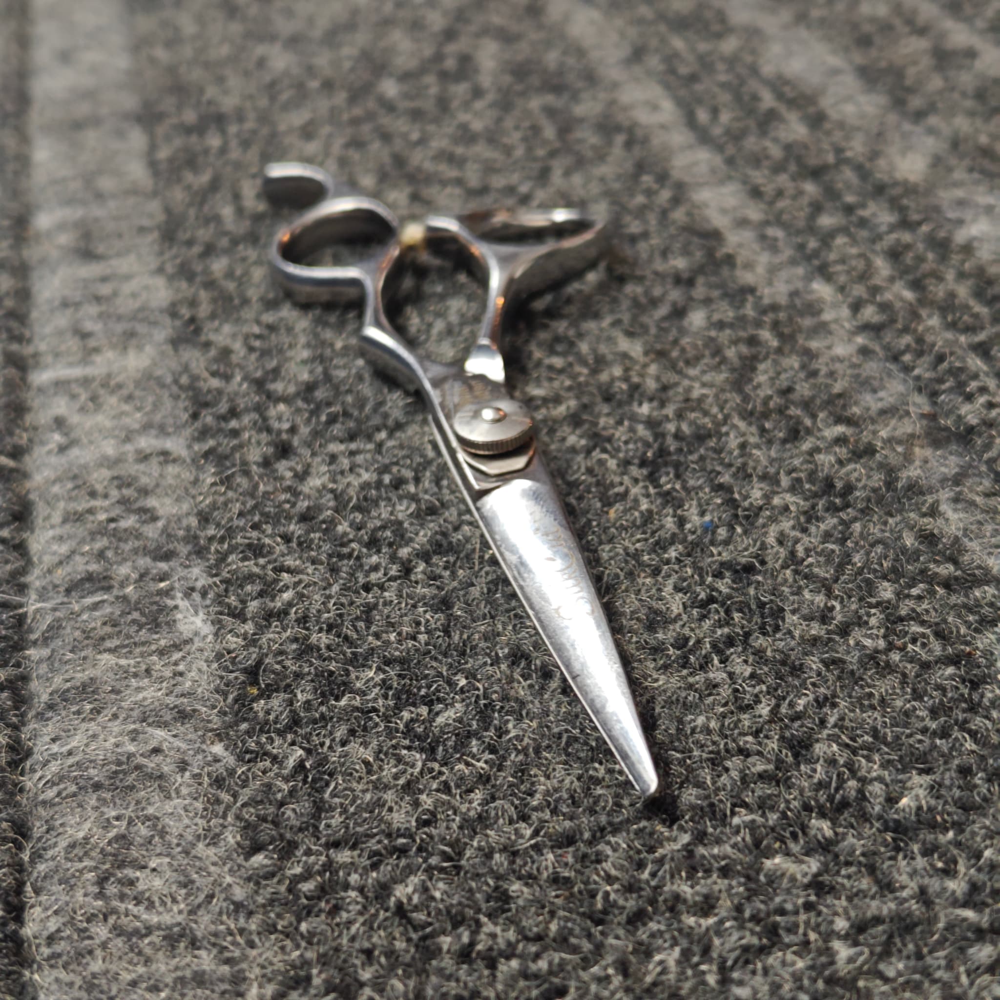 Professional scissors after edge restoration