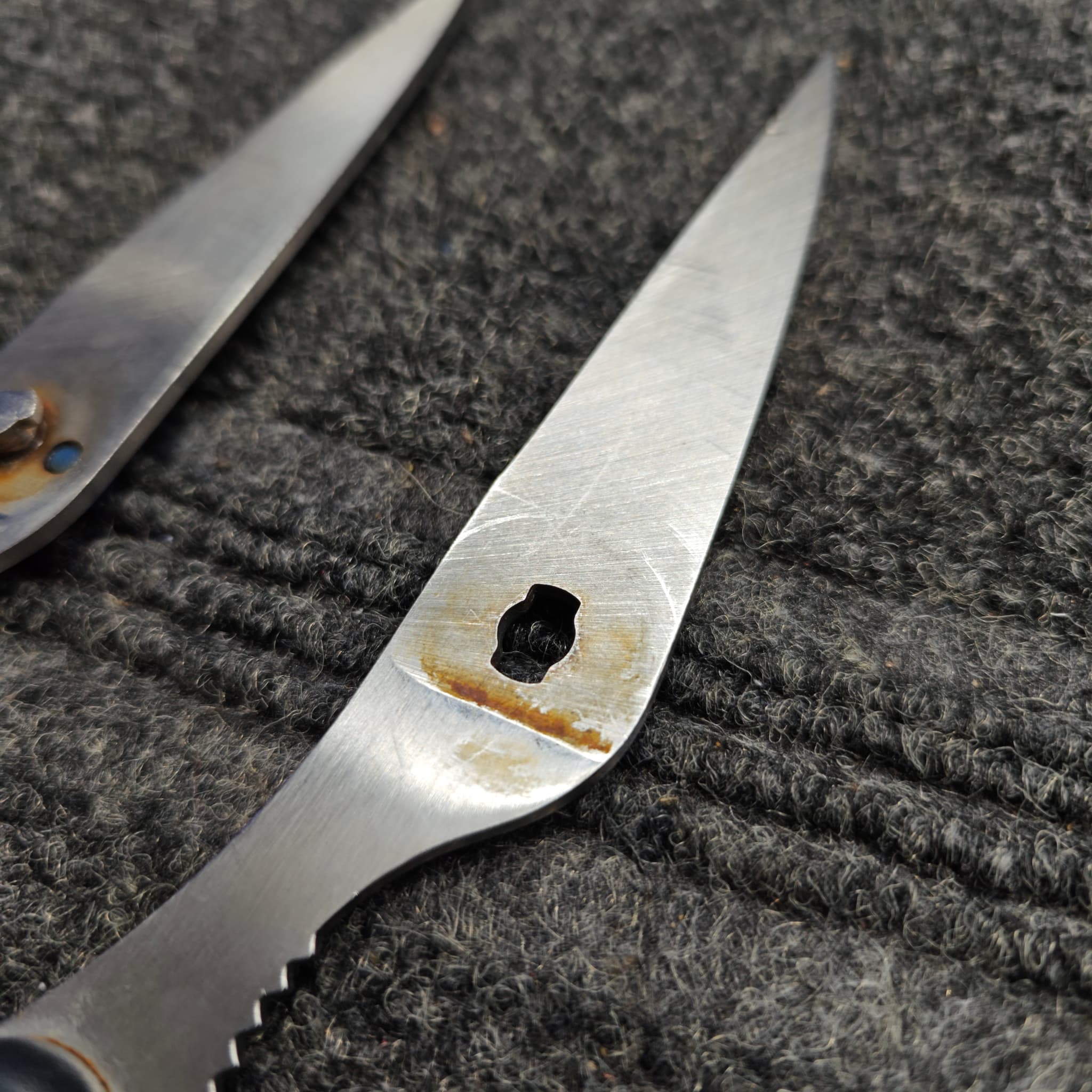 Scissors edge restored to factory sharpness