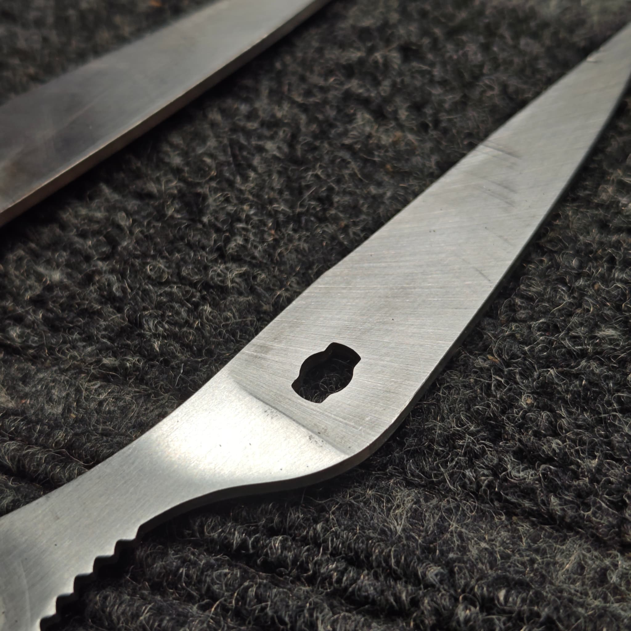 Scissors sharpened sharp enough to cut hair cleanly