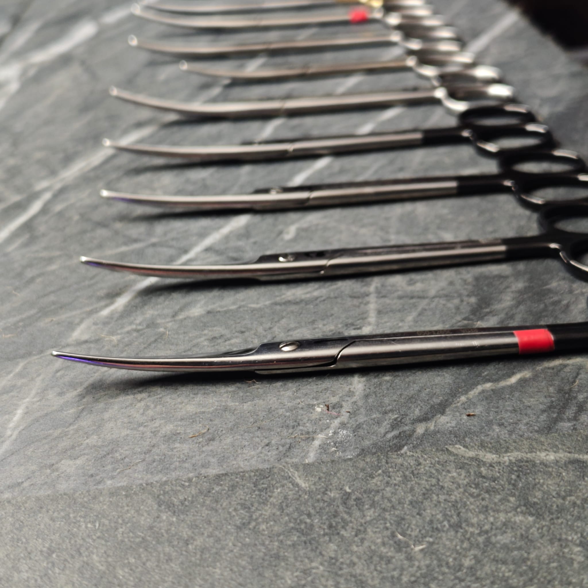 Close-up of sharp scissor points