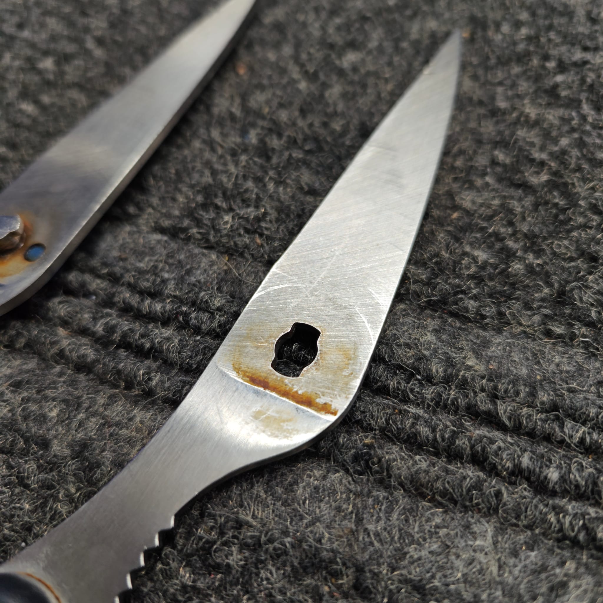 Scissors edge restored to factory sharpness