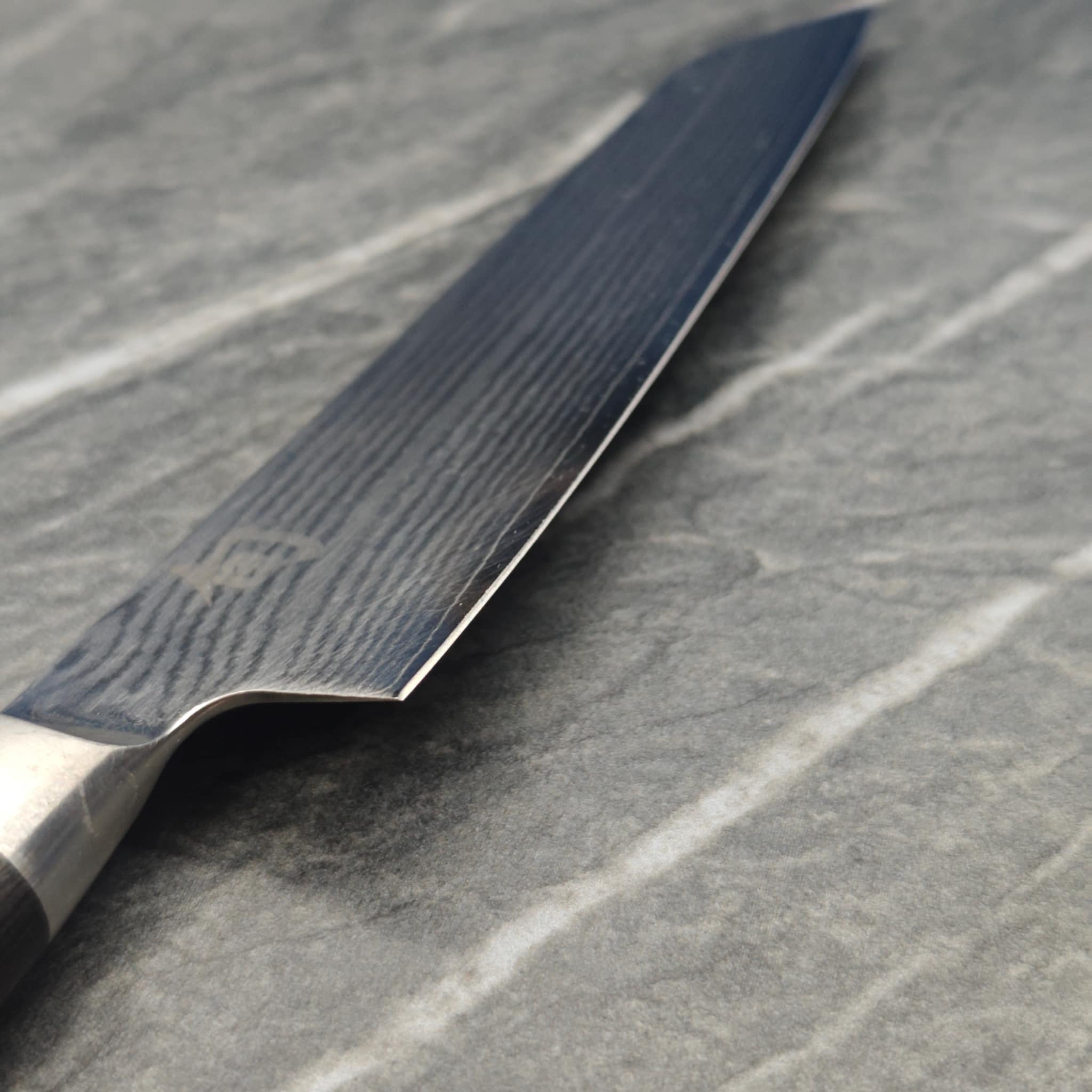 Collection of kitchen knives after sharpening
