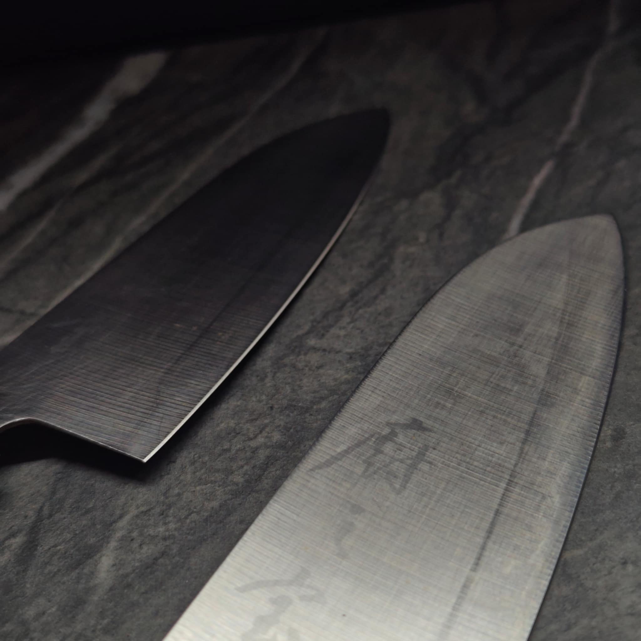 Sharp knife blade detail after sharpening