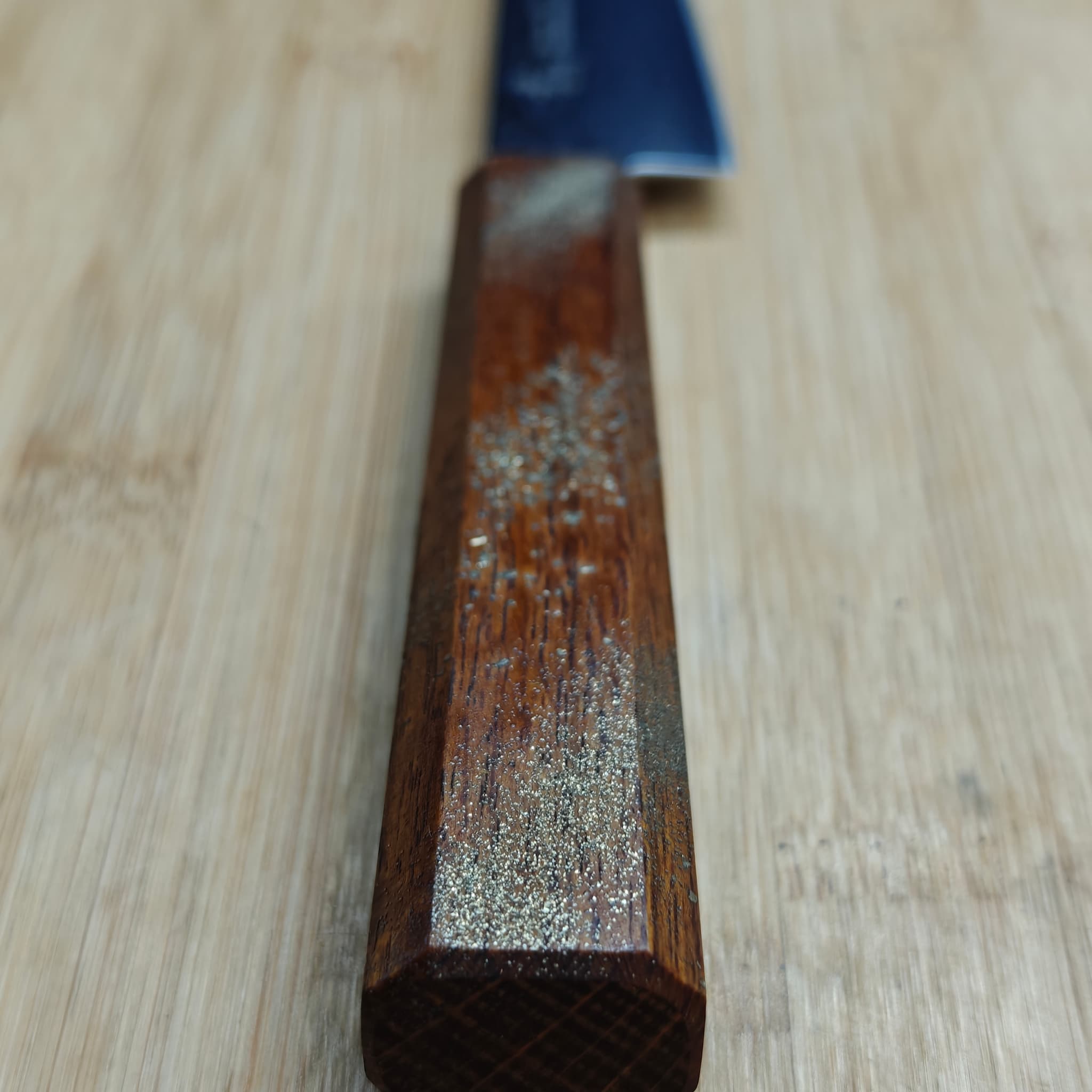 Japanese knife handle before cleaning and repair